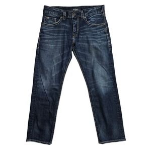 Silver Eddie Jeans Mens 32x30 Relaxed Tapered Stretch Med Dark Blue